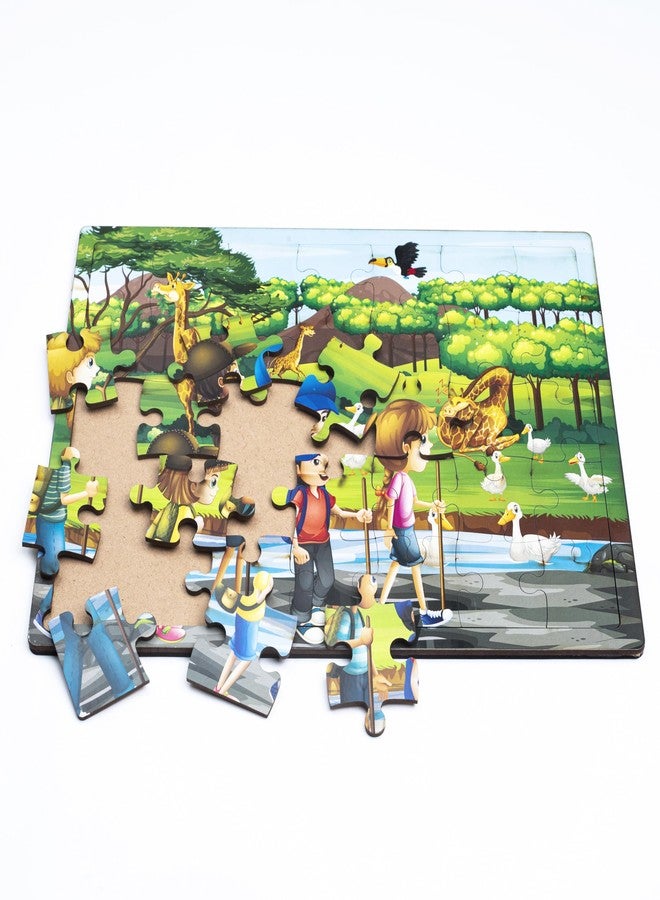 Craftick®Wooden Jigsaw Puzzle Wildlife for Kids Set of 1 Multicolor - Educational Toy for Having Realistic Illustration, Focus, Memory, Mental Boost |Return Gift - Image 3
